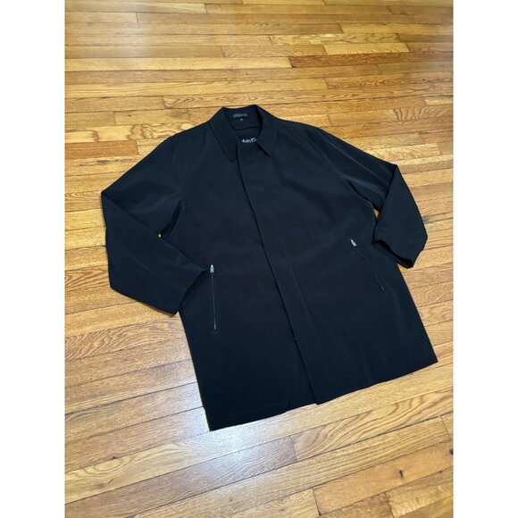 Calvin Klein Mens Dress Overcoat Size XL Black Full Zip w/ Removeable Wool Liner - Picture 2 of 10